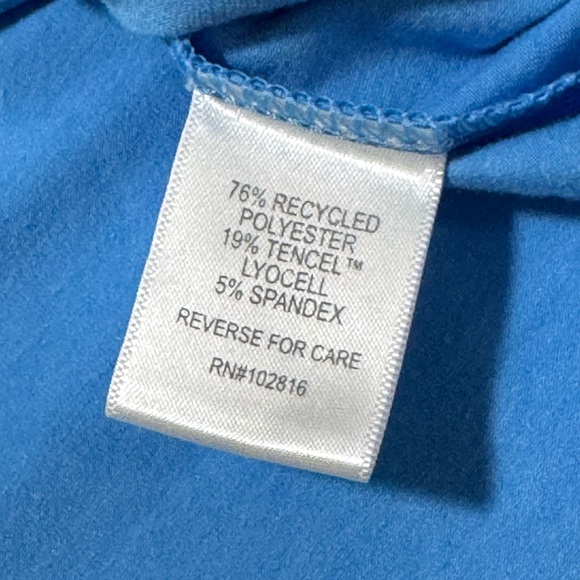 Garnet Hill Women Large Blue Side Slits Lagenlook Long Sleeve T-Shirt Pullover - Picture 4 of 8